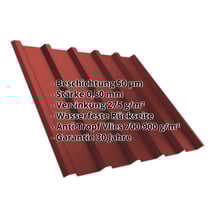 Trapezblech T35/207M | Dach | Anti-Tropf 700 g/m² | Stahl 0,50 mm | 50 µm PURLAK® | 028 - Kirschrot #2