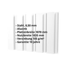 Trapezblech T35/207M | Wand | Stahl 0,50 mm | Aluzink | Silbergrau #2