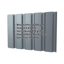 Trapezblech T35/207M | Wand | Stahl 0,63 mm | 200 µm HPS Ultra® | 7040 - Fenstergrau #2