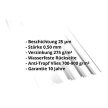 Trapezblech T35DR | Dach | Anti-Tropf 700 g/m² | Stahl 0,50 mm | 25 µm Polyester | 9010 - Reinweiß #2