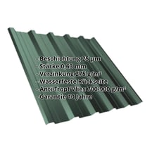 Trapezblech T35DR | Dach | Anti-Tropf 700 g/m² | Stahl 0,63 mm | 25 µm Polyester | 6005 - Moosgrün #2