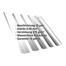 Trapezblech T35DR | Dach | Stahl 0,50 mm | 25 µm Polyester | 7035 - Lichtgrau #2
