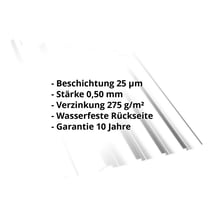 Trapezblech T35DR | Dach | Stahl 0,50 mm | 25 µm Polyester | 9010 - Reinweiß #2