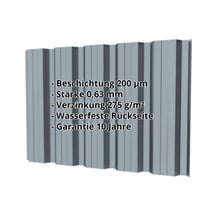Trapezblech T35DR | Wand | Stahl 0,63 mm | 200 µm HPS Ultra® | 7040 - Fenstergrau #2