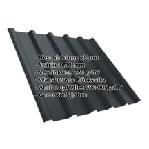 Trapezblech T35M | Dach | Anti-Tropf 700 g/m² | Stahl 0,40 mm | 25 µm Polyester | 7016 - Anthrazitgrau #2