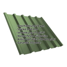 Trapezblech T35M | Dach | Anti-Tropf 700 g/m² | Stahl 0,50 mm | 25 µm Polyester | 6011 - Resedagrün #2