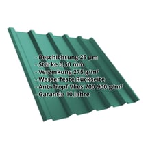 Trapezblech T35M | Dach | Anti-Tropf 700 g/m² | Stahl 0,50 mm | 25 µm Polyester | 6005 - Moosgrün #2
