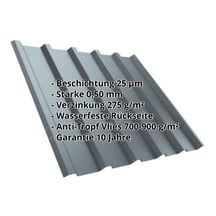 Trapezblech T35M | Dach | Anti-Tropf 700 g/m² | Stahl 0,50 mm | 25 µm Polyester | 7000 - Fehgrau #2