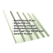 Trapezblech T35M | Dach | Anti-Tropf 700 g/m² | Stahl 0,50 mm | 25 µm Polyester | 9002 - Grauweiß #2