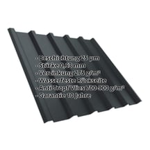 Trapezblech T35M | Dach | Anti-Tropf 700 g/m² | Stahl 0,63 mm | 25 µm Polyester | 7016 - Anthrazitgrau #2