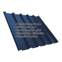 Trapezblech T35MD | Dach | Stahl 0,50 mm | 25 µm Polyester | 5010 - Enzianblau #2