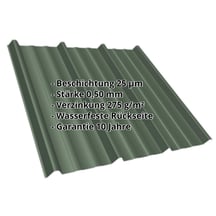 Trapezblech T45/333MD | Dach Stahl 0,50 mm | 25 µm Polyester | 6020 - Chromoxidgrün Trapezblech T45/333MD | Dach | Stahl 0,50 mm | 25 µm Polyester | 6020 - Chromoxidgrün #2