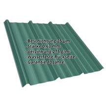 Trapezblech T45/333MD | Dach Stahl 0,63 mm | 25 µm Polyester | 6005 - Moosgrün Trapezblech T45/333MD | Dach | Stahl 0,63 mm | 25 µm Polyester | 6005 - Moosgrün #2