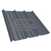 Trapezblech T45/333MD | Dach Stahl 0,75 mm | 25 µm Polyester | 7016 - Anthrazitgrau Trapezblech T45/333MD | Dach | Stahl 0,75 mm | 25 µm Polyester | 7016 - Anthrazitgrau #2