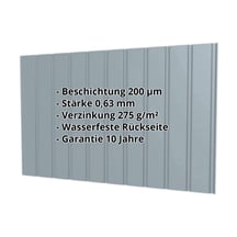 Trapezblech T7M | Wand | Stahl 0,63 mm | 200 µm HPS Ultra® | 7040 - Fenstergrau #2