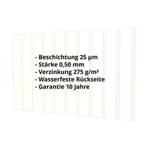 Trapezblech T7M | Wand | Stahl 0,50 mm | 25 µm Polyester | 9002 - Grauweiß #2