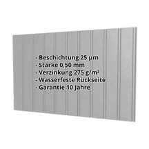 Trapezblech T7M | Wand | Stahl 0,50 mm | 25 µm Polyester | 9007 - Graualuminium #2
