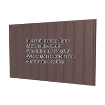 Trapezblech T7M | Wand | Stahl 0,75 mm | 25 µm Polyester | 8017 - Schokoladenbraun #2