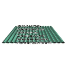 Wellblech 18/1064 | Dach | Anti-Tropf 1000 g/m² | Sonderposten | Stahl 0,40 mm | 25 µm Polyester | 6020 - Chromoxidgrün #2