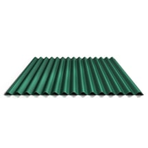 Wellblech 18/1064 | Dach | Anti-Tropf 1000 g/m² | Sonderposten | Stahl 0,40 mm | 25 µm Polyester | 6020 - Chromoxidgrün #1