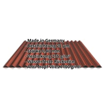 Wellblech 18/1064 | Dach | Anti-Tropf 1000 g/m² | Sonderposten | Stahl 0,40 mm | 25 µm Polyester | 8012 - Rotbraun #2