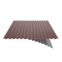 Wellblech 18/1064 | Dach | Anti-Tropf 1000 g/m² | Sonderposten | Stahl 0,40 mm | 25 µm Polyester | 8012 - Rotbraun #6