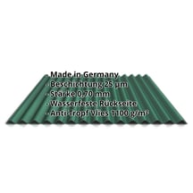 Wellblech 18/1064 | Dach | Anti-Tropf 1000 g/m² | Aluminium 0,70 mm | 25 µm Polyester | 6005 - Moosgrün #2