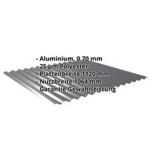 Wellblech 18/1064 | Dach Aluminium 0,70 mm | 25 µm Polyester | 7016 - Anthrazitgrau Wellblech 18/1064 | Dach | Aluminium 0,70 mm | 25 µm Polyester | 7016 - Anthrazitgrau #2