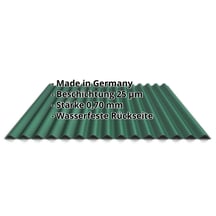 Wellblech 18/1064 | Wand | Aluminium 0,70 mm | 25 µm Polyester | 6005 - Moosgrün #2