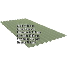 Wellblech PF25W | Wand | Stahl 0,50 mm | 25 µm Polyester | 6011 - Resedagrün #2