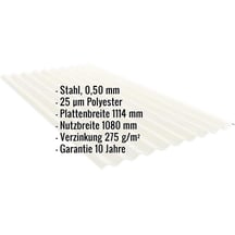 Wellblech PF25W | Wand | Stahl 0,50 mm | 25 µm Polyester | 9002 - Grauweiß #2