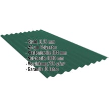 Wellblech PF25W | Wand | Stahl 0,75 mm | 25 µm Polyester | 6005 - Moosgrün #2