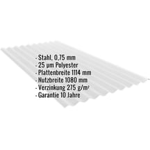Wellblech PF25W | Wand | Stahl 0,75 mm | 25 µm Polyester | 7035 - Lichtgrau #2