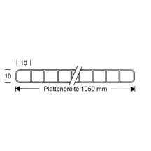 Polycarbonat Doppelstegplatte | 10 mm | Profil DUO | Sparpaket | Plattenbreite 1050 mm | Klar | Breite 7,50 m | Länge 2,50 m #9