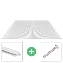 Polycarbonat Doppelstegplatte | 10 mm | Profil Zevener Sprosse | Sparpaket | Plattenbreite 1050 mm | Klar | Breite 5,52 m | Länge 3,50 m #1