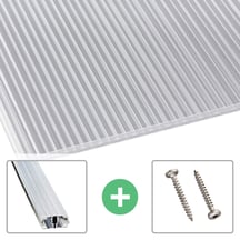 Polycarbonat Stegplatte | 16 mm | Profil A1 | Sparpaket | Plattenbreite 1200 mm | Klar | Extra stark | Breite 3,74 m | Länge 2,00 m #1