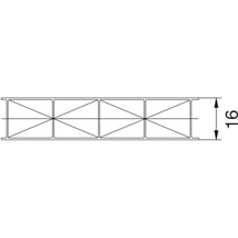 Polycarbonat Stegplatte | 16 mm | Profil A4 | Sparpaket | Plattenbreite 980 mm | Graphit | Extra stark | Breite 3,08 m | Länge 2,00 #13