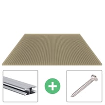 Polycarbonat Stegplatte | 16 mm | Profil DUO | Sparpaket | Plattenbreite 1200 mm | Bronze | Breite 11,13 m | Länge 4,50 m #1
