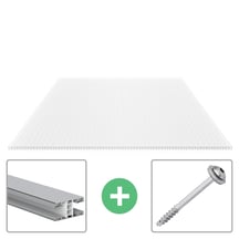 Polycarbonat Stegplatte | 16 mm | Profil Mendiger | Sparpaket | Plattenbreite 980 mm | Opal Weiß | Extra stark | Breite 3,09 m | Länge 2,00 m #1