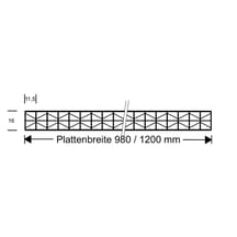 Polycarbonat Stegplatte | 16 mm | Profil Zevener Sprosse | Sparpaket | Plattenbreite 1200 mm | Opal Weiß | Extra stark | Breite 3,79 m | Länge 2,00 m #10