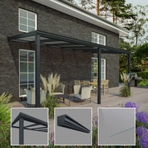 Terrassenüberdachung | Schneelastzone 1 | RAL 7016 | Glasplatte Klar | Leiste Klassisch | Breite 8,06 m | Tiefe 3,00 m #3