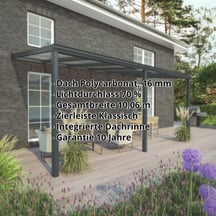 Terrassenüberdachung | Schneelastzone 1 | RAL 7016 | Platte Klar | Leiste Klassisch | Breite 10,06 m | Tiefe 4,50 m #2