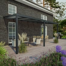 Terrassenüberdachung | Schneelastzone 1 | RAL 7016 | Platte Klar | Leiste Quadratisch | Breite 10,06 m | Tiefe 4,50 m #1