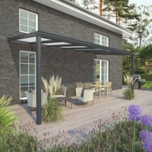 Terrassenüberdachung | Schneelastzone 1 | RAL 7016 | Platte Opal Weiß | Leiste Klassisch | Breite 4,06 m | Tiefe 3,00 m #2