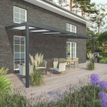 Terrassenüberdachung | Schneelastzone 1 | RAL 7016 | Platte Opal Weiß | Leiste Quadratisch | Breite 4,06 m | Tiefe 3,00 m #2