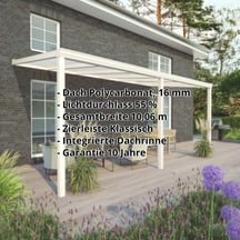 Terrassenüberdachung | Schneelastzone 1 | RAL 9001 | Platte Opal Weiß | Leiste Klassisch | Breite 10,06 m | Tiefe 4,50 m #2