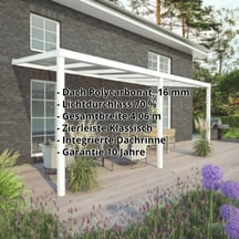 Terrassenüberdachung | Schneelastzone 1 | RAL 9016 | Platte Klar | Leiste Quadratisch | Breite 9,06 m | Tiefe 4,00 m #2