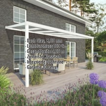 Terrassenüberdachung | Schneelastzone 2 | RAL 9016 | Glasplatte Klar | Leiste Klassisch | Breite 5,06 m | Tiefe 2,50 m #2