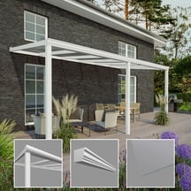 Terrassenüberdachung | Schneelastzone 2 | RAL 9016 | Glasplatte Klar | Leiste Klassisch | Breite 8,06 m | Tiefe 3,00 m #3