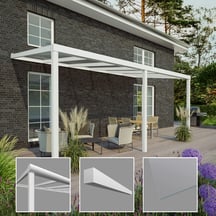 Terrassenüberdachung | Schneelastzone 2 | RAL 9016 | Glasplatte Klar | Leiste Quadratisch | Breite 8,06 m | Tiefe 3,00 m #3